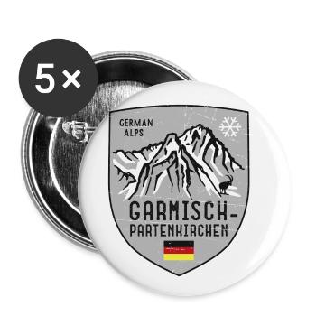 Garmisch Zugspitze Allemagne Armppen - Lot de 5 petits badges (25 mm) - blanc - Devant