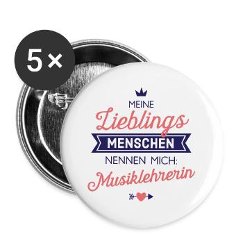 Lieblingsmenschen Musiklehrerin Geschenk Spruch - Buttons klein 25 mm (5er Pack) - Weiß - Vorne