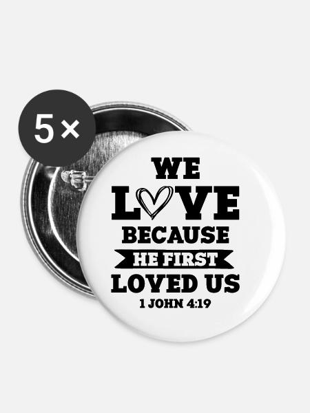 liebe gott bibel - Buttons klein 25 mm (5er Pack) - Weiß