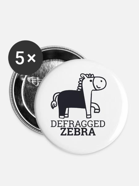 "Defragged Zebra" | Admin - Buttons klein 25 mm (5er Pack) - Weiß