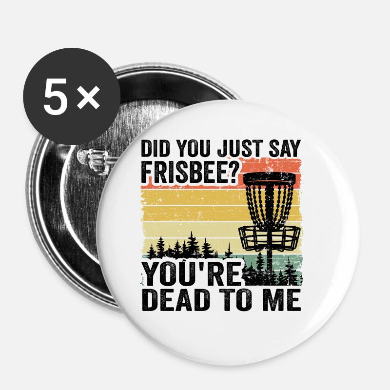 Disc Golf Spruch Vintage Disc Golfer Geschenk - Buttons klein 25 mm (5er Pack) - Weiß