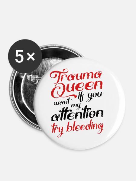 Mediziner - Buttons klein 25 mm (5er Pack) - Weiß