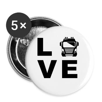 Love Camion chauffeur LOVE Routier routier - Lot de 5 petits badges (25 mm) - blanc - Devant