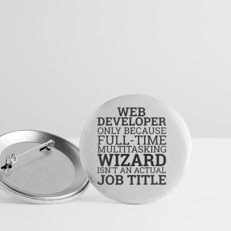 "Web Developer Wizard | Web Developer" Buttons small 1''/25 mm (5-pack)