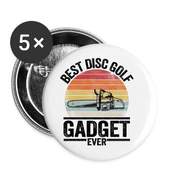 Best Disc Golf Gadget Ever Chainsaw Frisbee Golf - Buttons small 1''/25 mm (5-pack) - white - Front