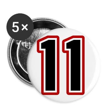 11 Number symbol - Buttons small 1''/25 mm (5-pack) - white - Front