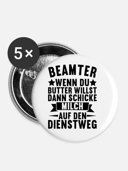 Beamter Verbeamtung Geschenk - Buttons klein 25 mm (5er Pack) - Weiß