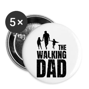 Le père qui marche Meilleur père dans le titre mondial Humour - Lot de 5 petits badges (25 mm) - blanc - Devant