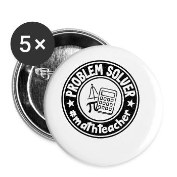 Problemlöser Mathelehrer Geschenk Mathe Student - Buttons klein 25 mm (5er Pack) - Weiß - Vorne