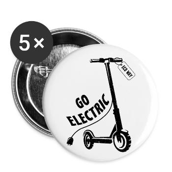 Go electric eco way Scooter Sport Hobby Roller - Buttons klein 25 mm (5er Pack) - Weiß - Vorne