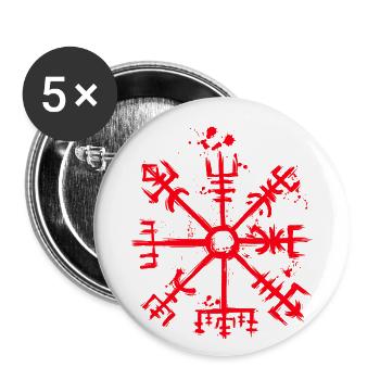 Vegvisir - Viking Compass - Norse Mythology - Buttons klein 25 mm (5er Pack) - Weiß - Vorne