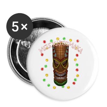 Mele Kalikimaka Hawaii Joyeux Noël, Vacances - Lot de 5 petits badges (25 mm) - blanc - Devant
