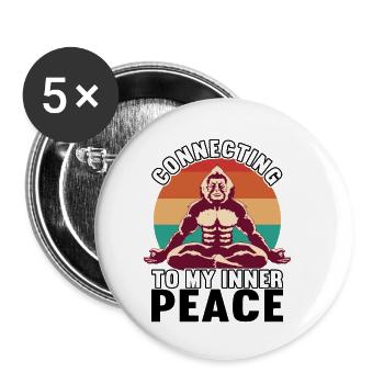 Yoga Meditation Meditieren Geschenk - Buttons klein 25 mm (5er Pack) - Weiß - Vorne