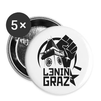 LENINGRAZ CITY OF GRAZ STYRIA COMMUNIST GIFT - Buttons small 1''/25 mm (5-pack) - white - Front