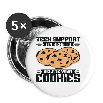 Will Fix Computer For Cookie Tech Support - Buttons small 1''/25 mm (5-pack) - white - Front