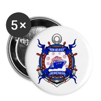 4th of July Cruise Squad - Buttons small 1''/25 mm (5-pack) - white - Front
