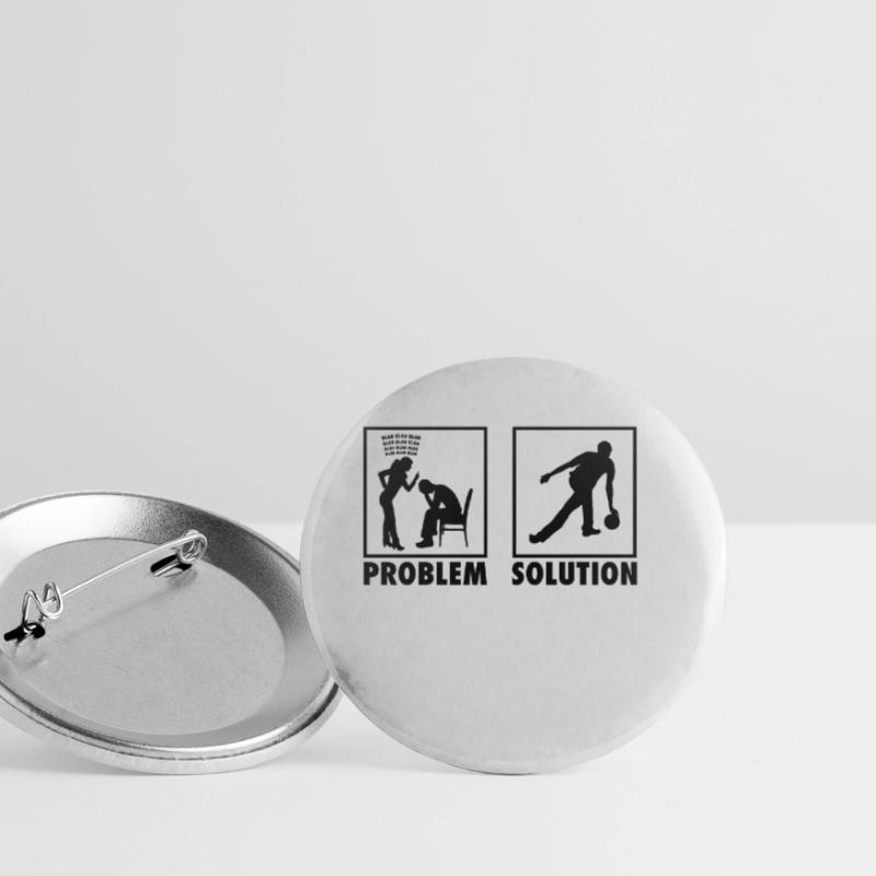 Bowling Bowling Player Statement Solution au problème. Lot de 5 petits badges (25 mm)