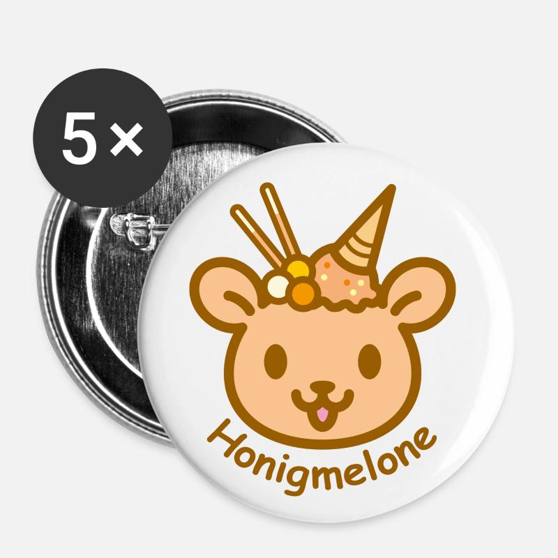 Eisbär Honigmelone - Buttons klein 25 mm (5er Pack) - Weiß