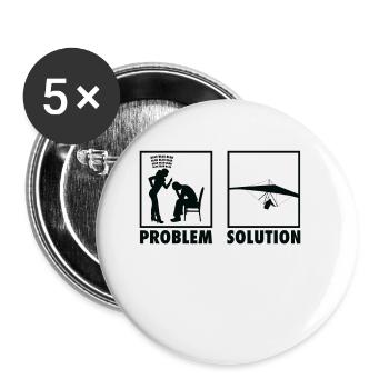 Paragliding Paragliders Statement Problem - Buttons klein 25 mm (5er Pack) - Weiß - Vorne