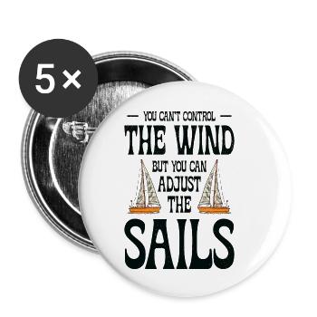 Boot Segeln Segelboot Sportboot Motorboot - Buttons klein 25 mm (5er Pack) - Weiß - Vorne