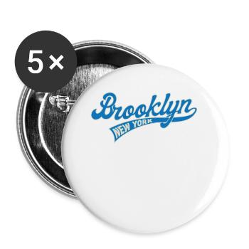 Ville natale, Brooklyn, New York, Script de - Lot de 5 petits badges (25 mm) - blanc - Devant