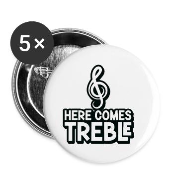 Musique Violon Clef Musique Symbole Musicien - Lot de 5 petits badges (25 mm) - blanc - Devant