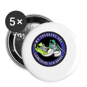 Les enfants de la rentrée scolaire crush sneakers pour la 4e année - Lot de 5 petits badges (25 mm) - blanc - Devant