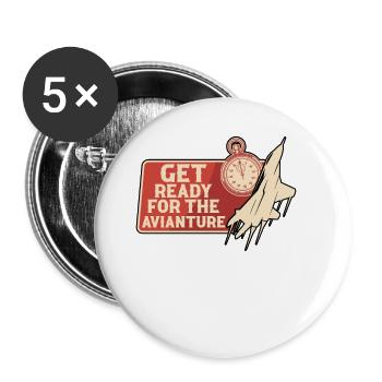 Jet Fighter Pilot Get Ready for the Avianture - Buttons small 1''/25 mm (5-pack) - white - Front