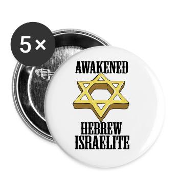 Hébreu éveillé Israël Israël Juif Israélien - Lot de 5 petits badges (25 mm) - blanc - Devant