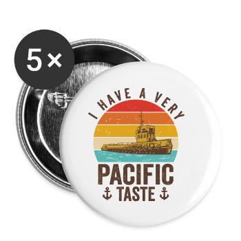 Schlepper Segeln Pacific Sea Breeze Watercraft - Buttons klein 25 mm (5er Pack) - Weiß - Vorne