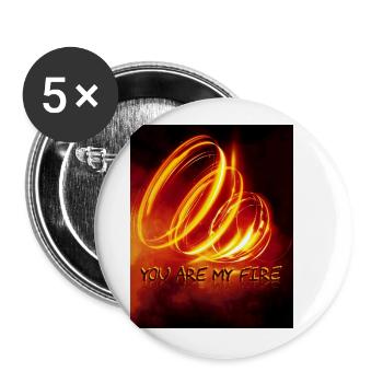TU ES MON FEU - Lot de 5 petits badges (25 mm) - blanc - Devant