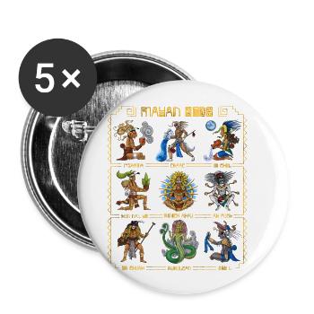 Ancient Mayan Civilization Gods - Buttons small 1''/25 mm (5-pack) - white - Front