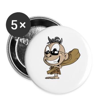 Little Neanderthal with mace - Buttons small 1''/25 mm (5-pack) - white - Front