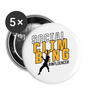 Social Media Influencer Social Climbing Meme - Buttons small 1''/25 mm (5-pack) - white - Front