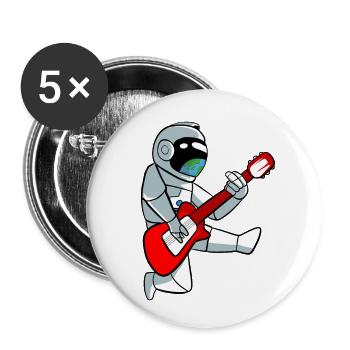 Rock Astronaut plays guitar - Buttons small 1''/25 mm (5-pack) - white - Front