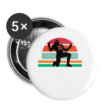 Retro Vintage American Football Sport - Buttons klein 25 mm (5er Pack) - Weiß - Vorne