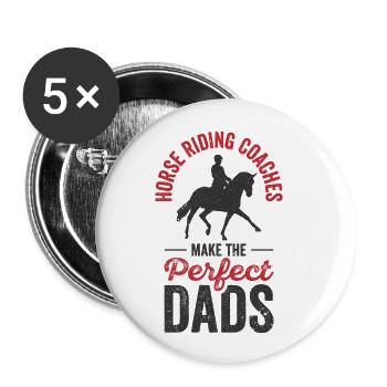 Reiten Reitlehrer Perfekter Vater Sporttrainer - Buttons klein 25 mm (5er Pack) - Weiß - Vorne