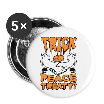 Halloween Trick Friedensvertrag Pazifist Wahl - Buttons klein 25 mm (5er Pack) - Weiß - Vorne