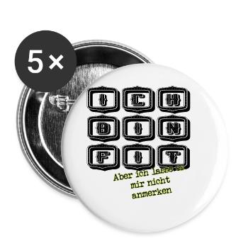 fit aber nicht anmerken schwarz - Buttons klein 25 mm (5er Pack) - Weiß - Vorne