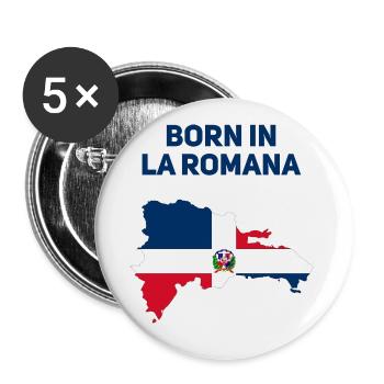 La Romana République dominicaine - Lot de 5 petits badges (25 mm) - blanc - Devant