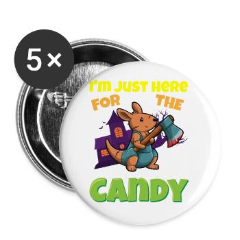I'm Just Here For The Candy Scary Halloween Beast - Buttons klein 25 mm (5er Pack) - Weiß - Vorne
