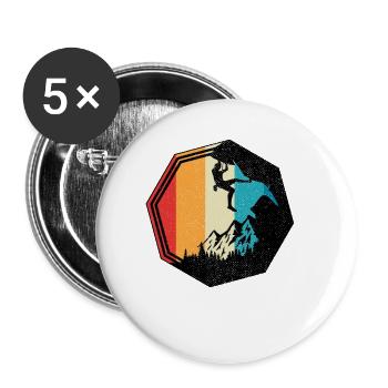 Naturliebhaber Bergsteigen Wandern Abenteuer - Buttons klein 25 mm (5er Pack) - Weiß - Vorne