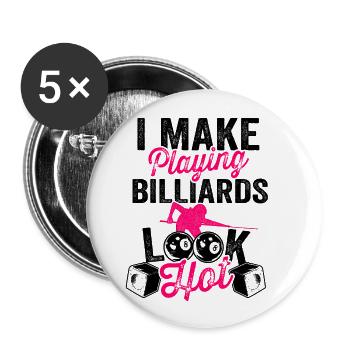 Pocketologist Billard Pool Billard 8 Weiblicher - Buttons klein 25 mm (5er Pack) - Weiß - Vorne