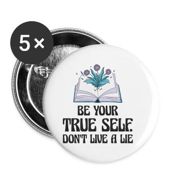 Positivity Encouraging People Inspiring Motivator - Buttons small 1''/25 mm (5-pack) - white - Front