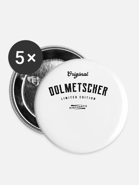 Dolmetscher Limited Edition - Buttons klein 25 mm (5er Pack) - Weiß