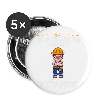 Best Blacksmith Mom Ever Metal Work Forge Hammer - Buttons small 1''/25 mm (5-pack) - white - Front