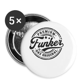 Amateurfunk Original Retro Funker Amateurfunker - Buttons klein 25 mm (5er Pack) - Weiß - Vorne