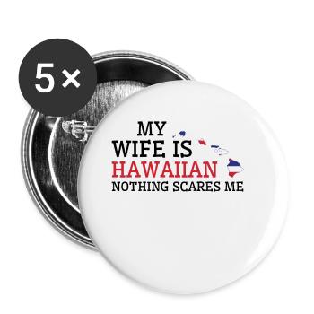 Rien ne me fait peur Hawaiian Wife - Lot de 5 petits badges (25 mm) - blanc - Devant