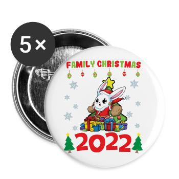 Family Christmas 2022 Funny Matching Xmas Lover - Buttons small 1''/25 mm (5-pack) - white - Front