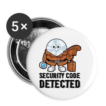Netzwerk und Computersicherheit - Buttons klein 25 mm (5er Pack) - Weiß - Vorne